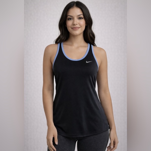 Nike Black Tank with Light Blue Accents - Picture 1 of 7